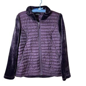 32 Degrees Heat Fleece & Quilted Puffer Jacket Size Medium Deep Purple